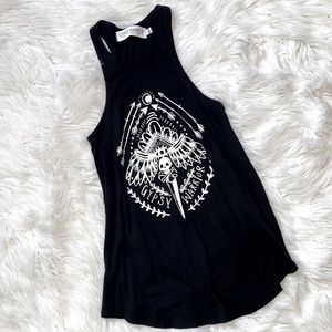 Gypsy Warrior • Printed High Neck Racerback Skull Graphic Tank